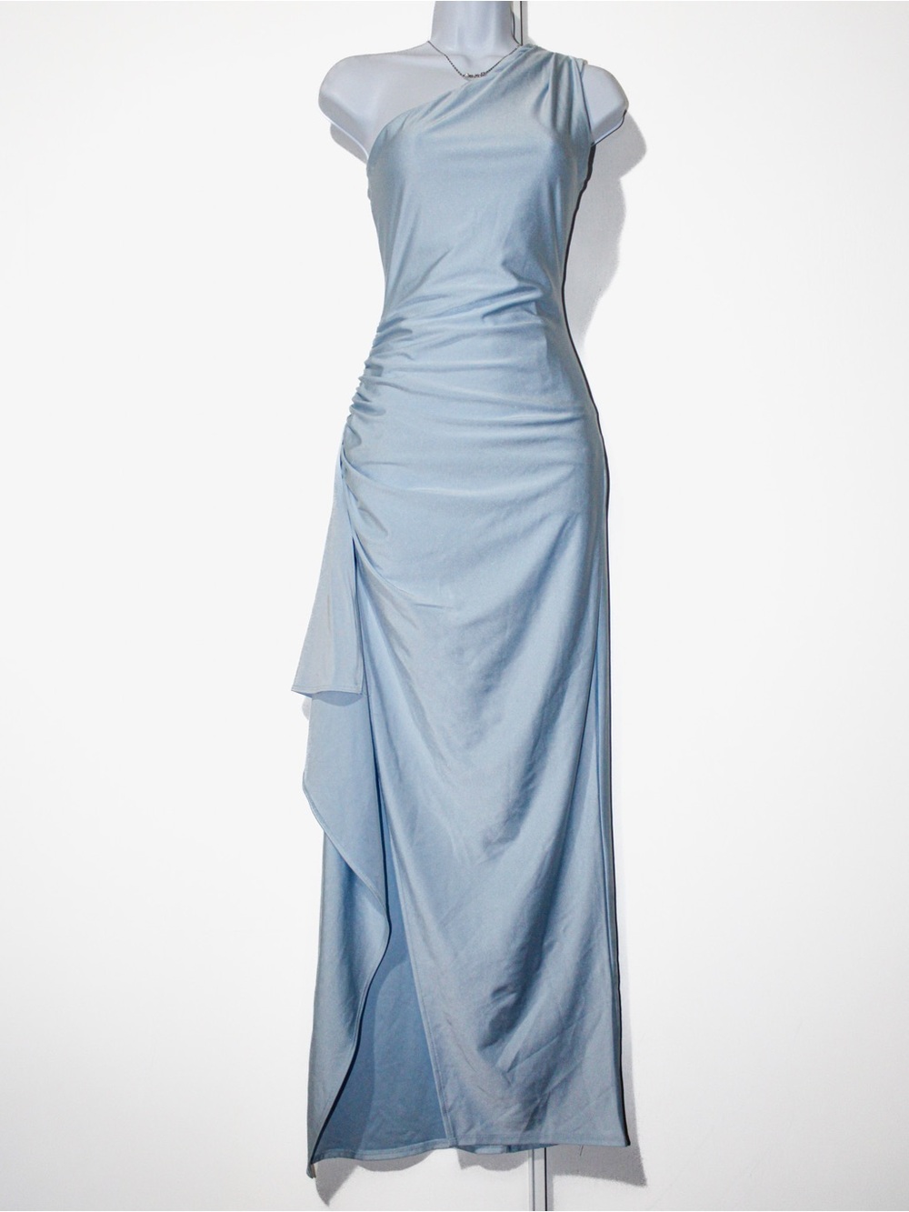 Misty Rose Light Blue One Shoulder Maxi Dress Size S